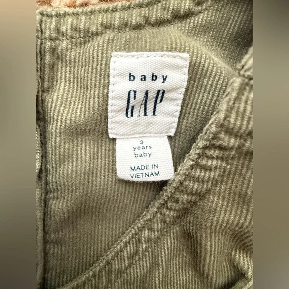 Baby Gap Corduroy Jumper Dress | Walden Green | Heart Pocket | 3 Years
